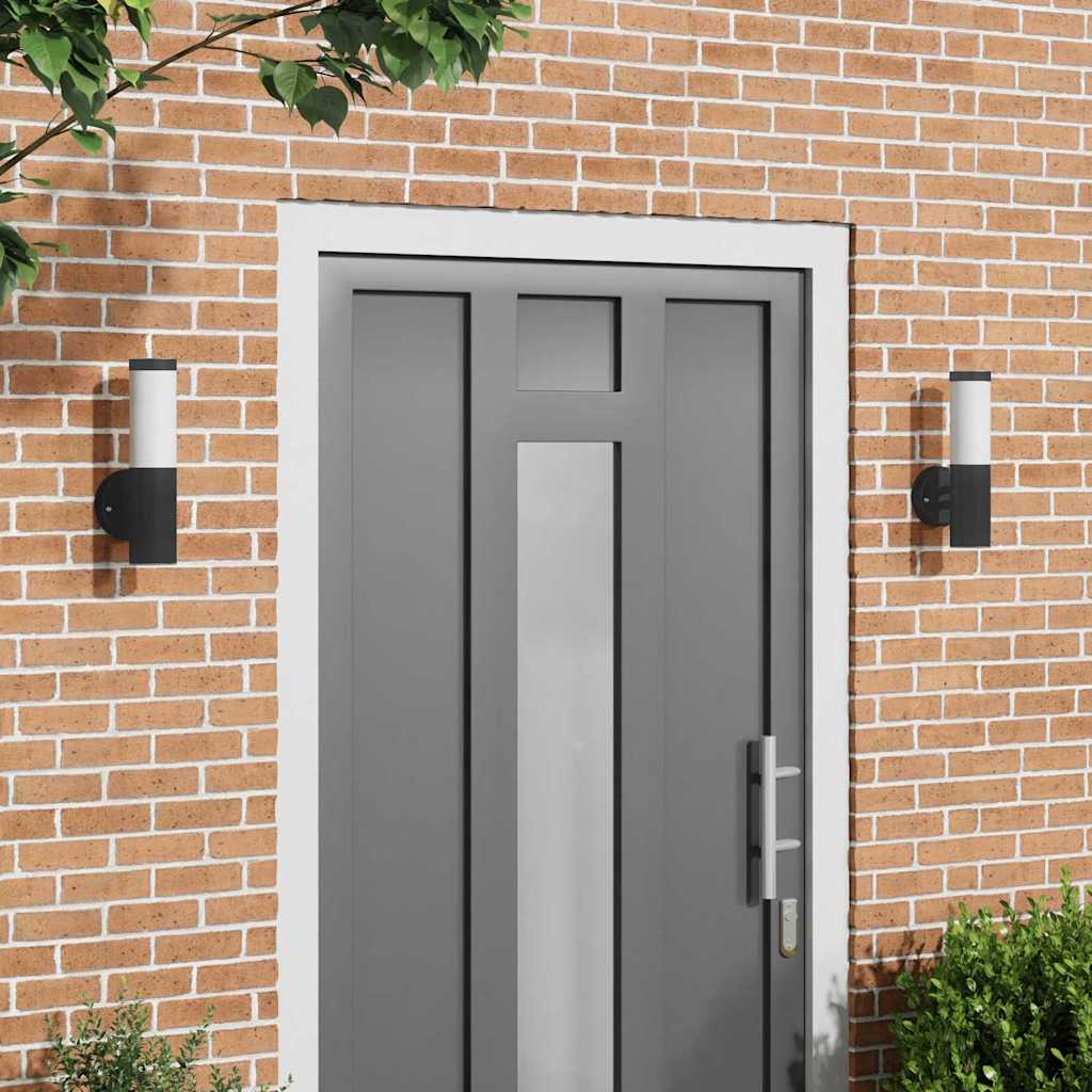 Outdoor Wall Light 2 pcs Black 15 x 7.5 x 33 cm