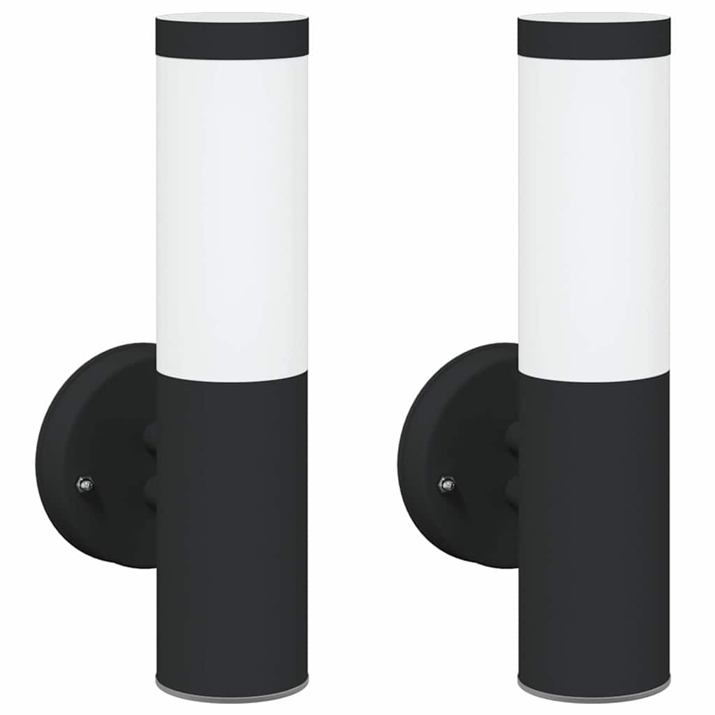 Outdoor Wall Light 2 pcs Black 15 x 7.5 x 33 cm