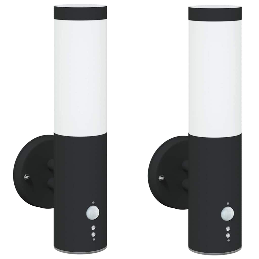 Outdoor Wall Light 2 pcs Black 15 x 7.5 x 33 cm