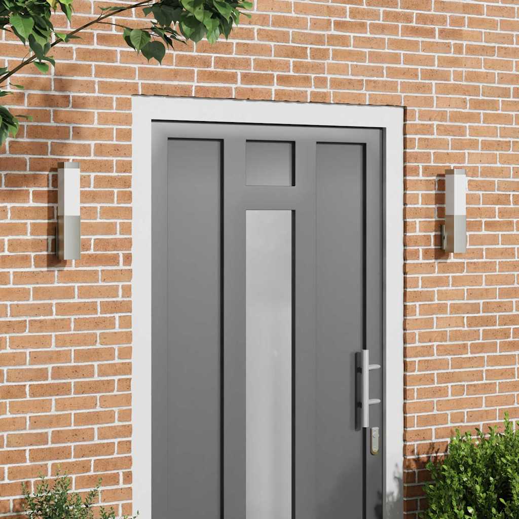 Outdoor Wall Light 2 pcs Silver 10.5 x 6 x 33 cm