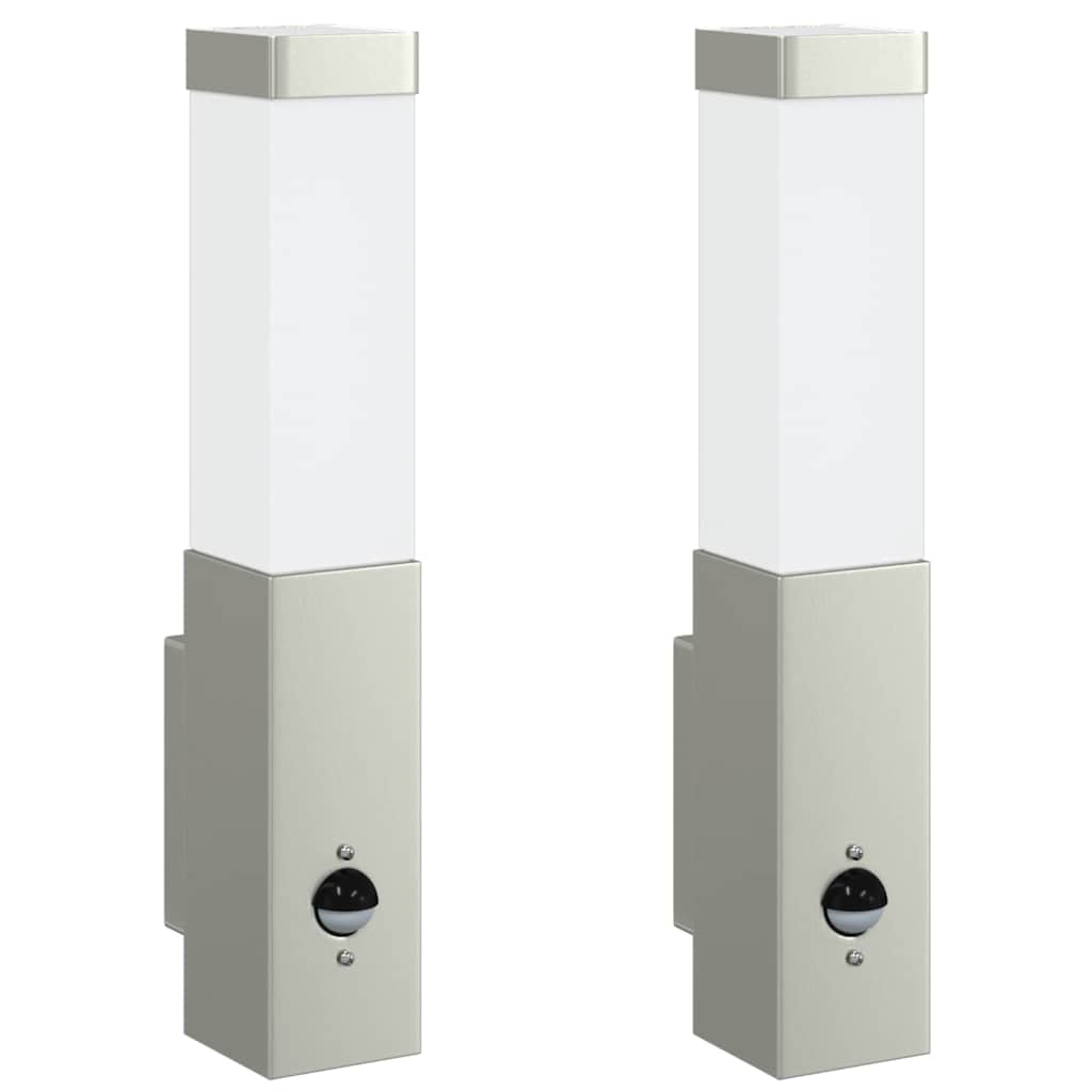 Outdoor Wall Light 2 pcs Silver 10.5 x 6 x 33 cm