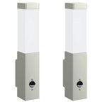 Outdoor Wall Light 2 pcs Silver 10.5 x 6 x 33 cm