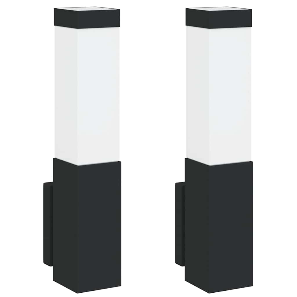 Outdoor Wall Light 2 pcs Black 10.5 x 6 x 33 cm