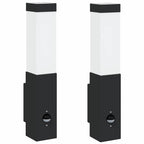 Outdoor Wall Light 2 pcs Black 10.5 x 6 x 33 cm