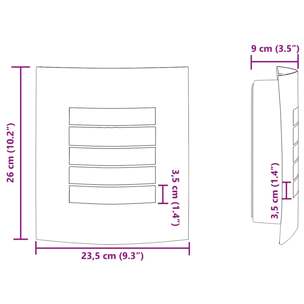 Outdoor Wall Light Silver 23.5 x 9 x 26 cm