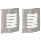 Outdoor Wall Light 2 pcs Silver 23.5 x 9 x 26 cm