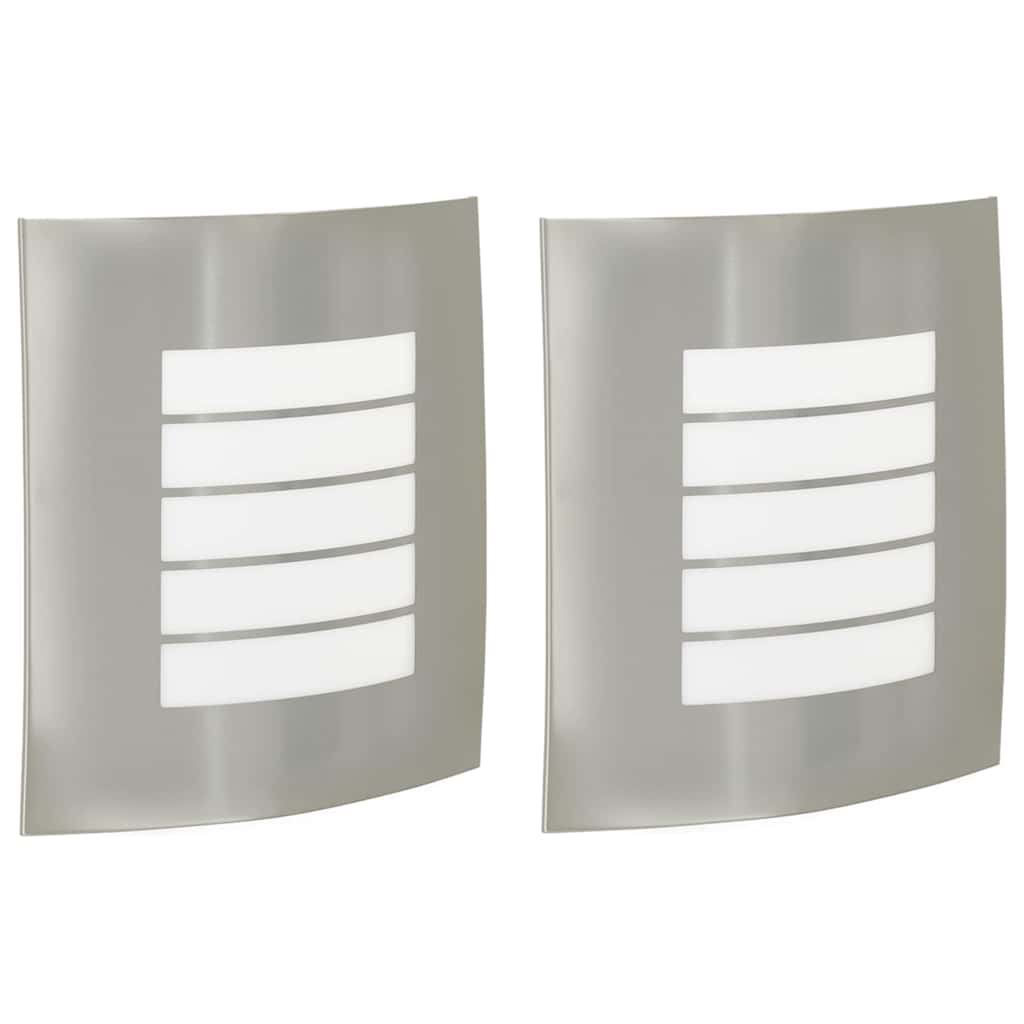 Outdoor Wall Light 2 pcs Silver 23.5 x 9 x 26 cm