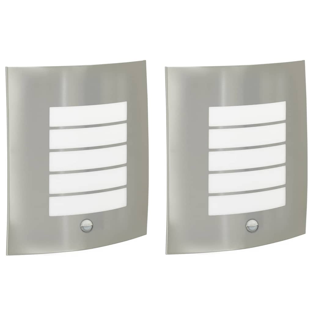 Outdoor Wall Light 2 pcs Silver 23.5 x 9 x 26 cm