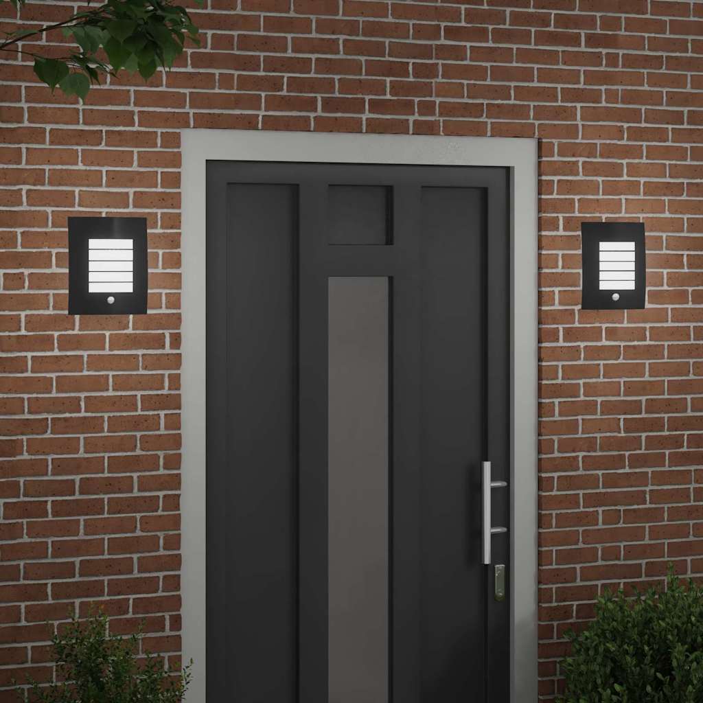 Outdoor Wall Light 2 pcs Black 23.5 x 9 x 26 cm