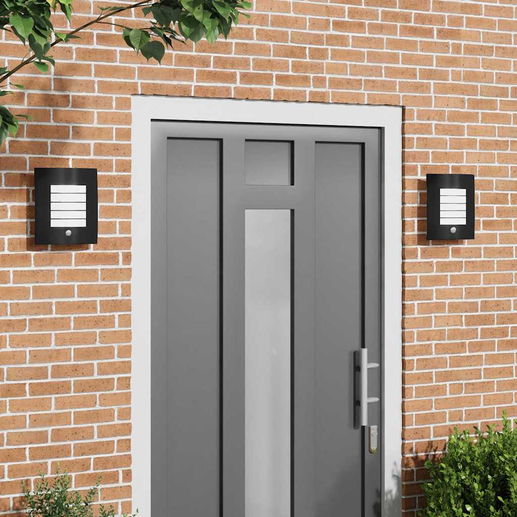 Outdoor Wall Light 2 pcs Black 23.5 x 9 x 26 cm