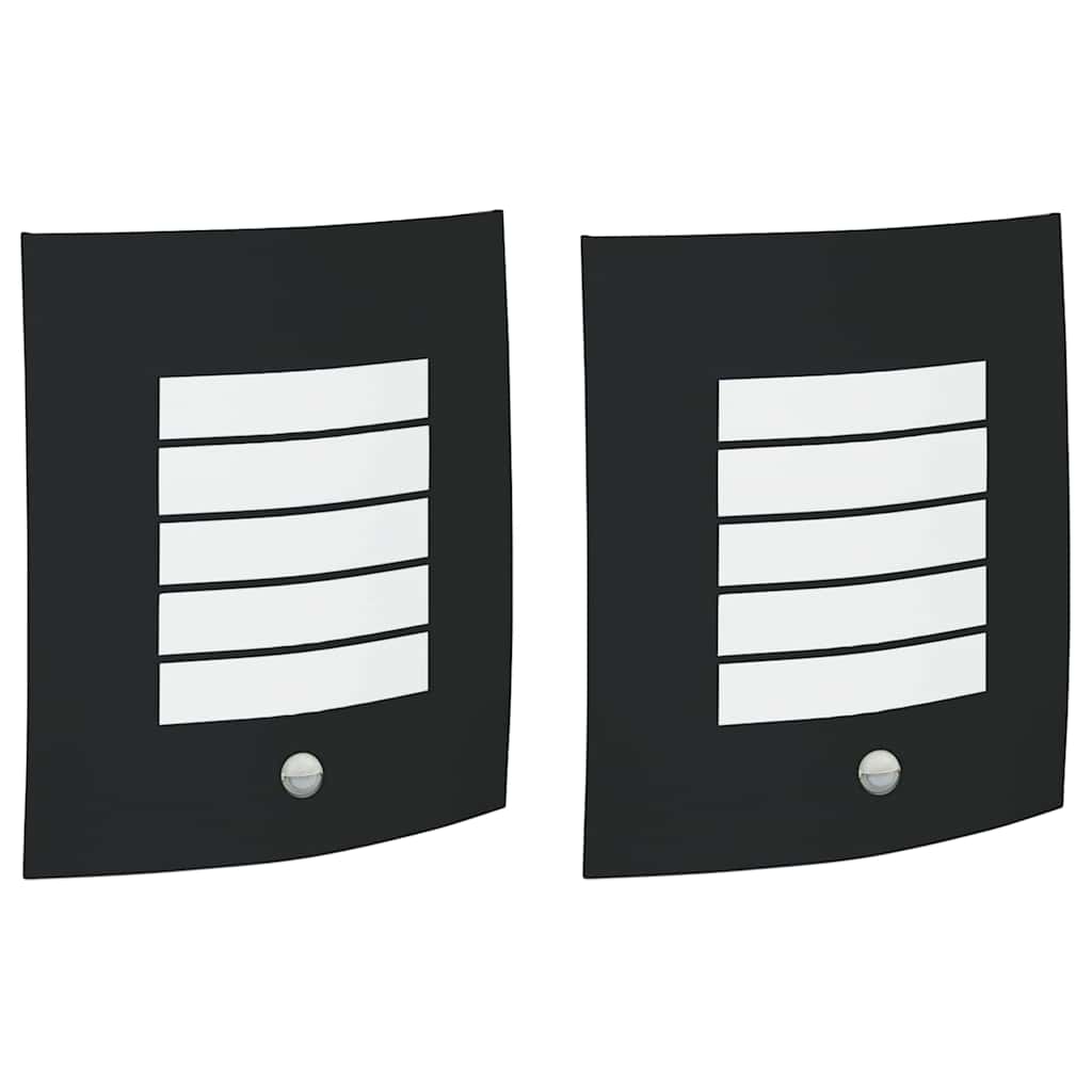 Outdoor Wall Light 2 pcs Black 23.5 x 9 x 26 cm