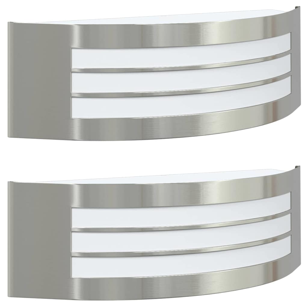 Outdoor Wall Light 2 pcs Silver 32 x 10 x 10 cm