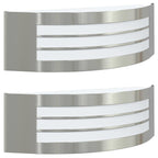 Outdoor Wall Light 2 pcs Silver 32 x 10 x 10 cm