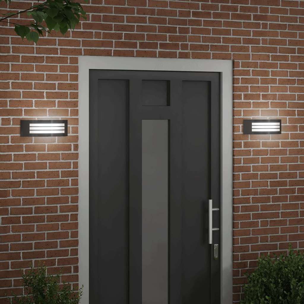 Outdoor Wall Light 2 pcs Black 32 x 10 x 10 cm