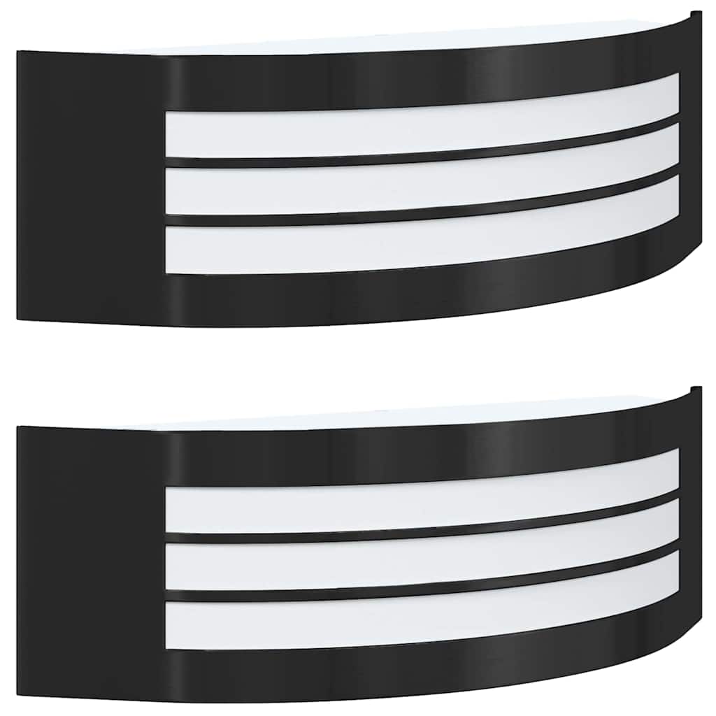 Outdoor Wall Light 2 pcs Black 32 x 10 x 10 cm