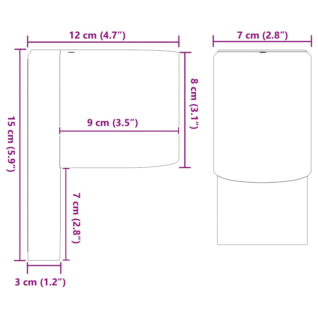 Outdoor Wall Light Black 12 x 7 x 15 cm Stainless Steel