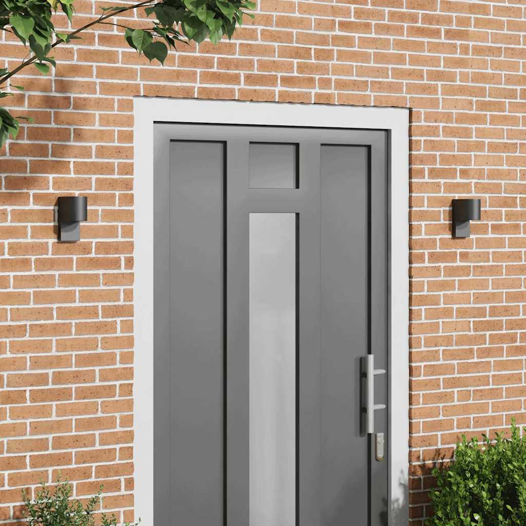 Outdoor Wall Light 2 pcs Black 12 x 7 x 15 cm Stainless Steel