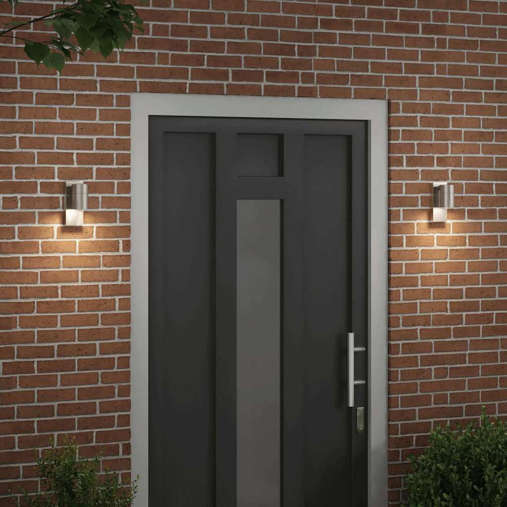 Outdoor Wall Light 2 pcs Silver 6.5 x 10.5 x 16 cm
