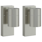 Outdoor Wall Light 2 pcs Silver 6.5 x 10.5 x 16 cm