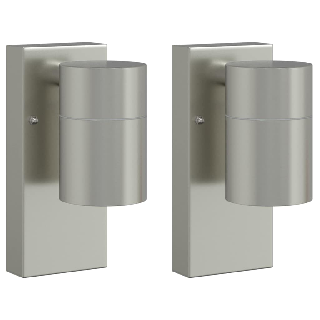 Outdoor Wall Light 2 pcs Silver 6.5 x 10.5 x 16 cm