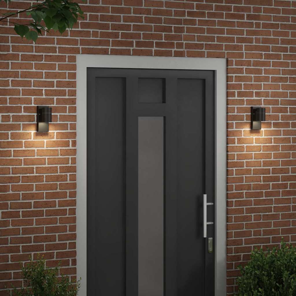 Outdoor Wall Light 2 pcs Black 6.5 x 10.5 x 16 cm