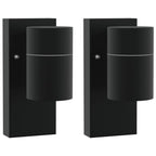 Outdoor Wall Light 2 pcs Black 6.5 x 10.5 x 16 cm