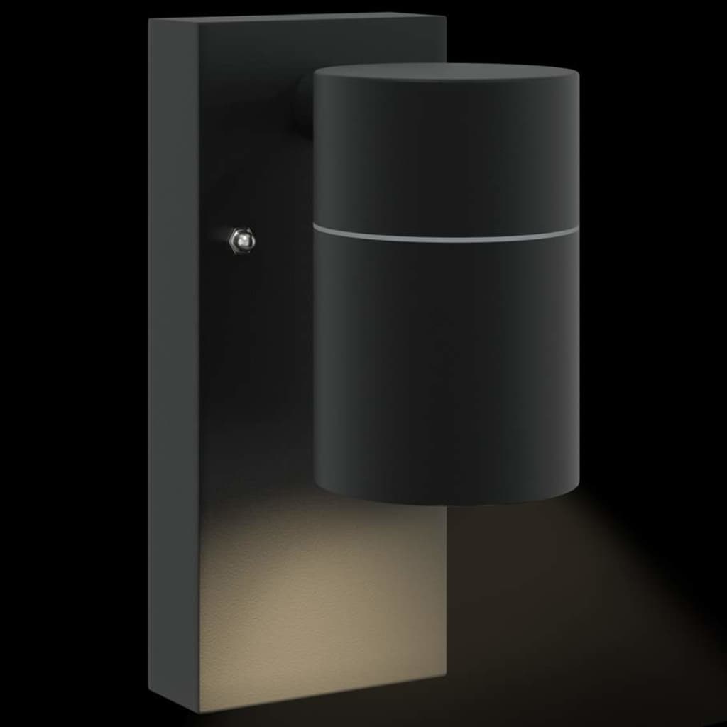 Outdoor Wall Light 2 pcs Black 6.5 x 10.5 x 16 cm