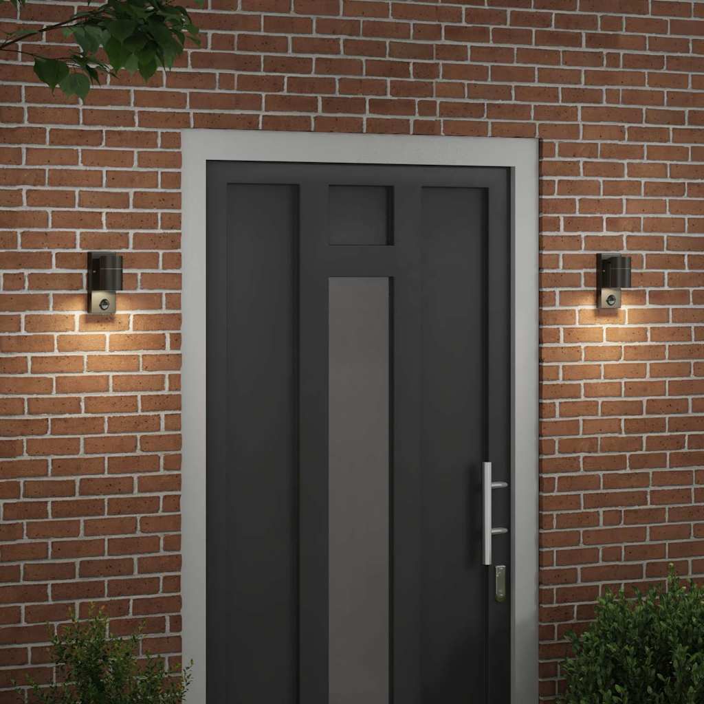 Outdoor Wall Light 2 pcs Black 6.5 x 10.5 x 16 cm