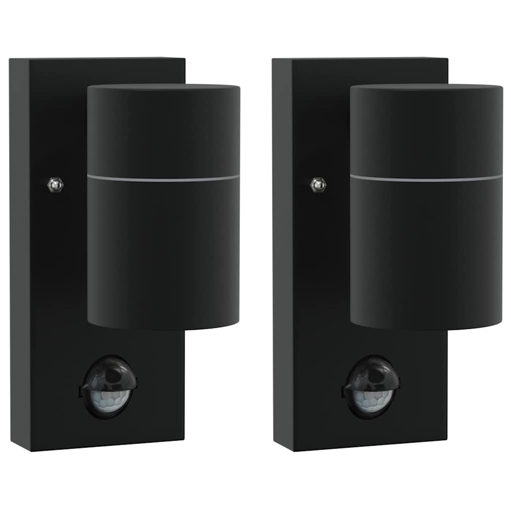 Outdoor Wall Light 2 pcs Black 6.5 x 10.5 x 16 cm