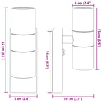 Outdoor Wall Light Silver 7 x 10 x 22 cm