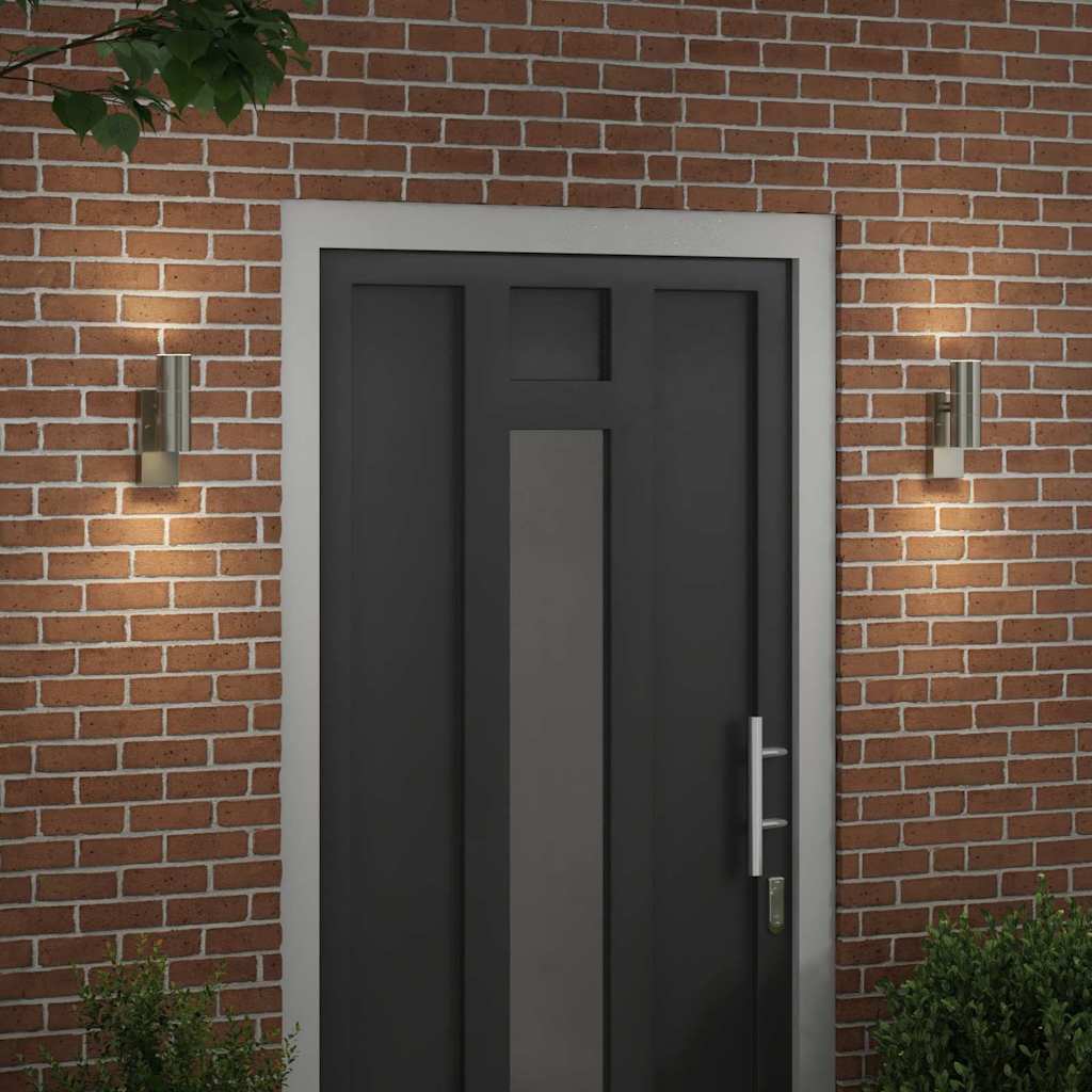 Outdoor Wall Light 2 pcs Silver 7 x 10 x 22 cm