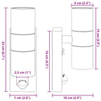 Outdoor Wall Light Silver 7 x 10 x 22 cm