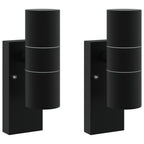 Outdoor Wall Light 2 pcs Black 7 x 10 x 22 cm
