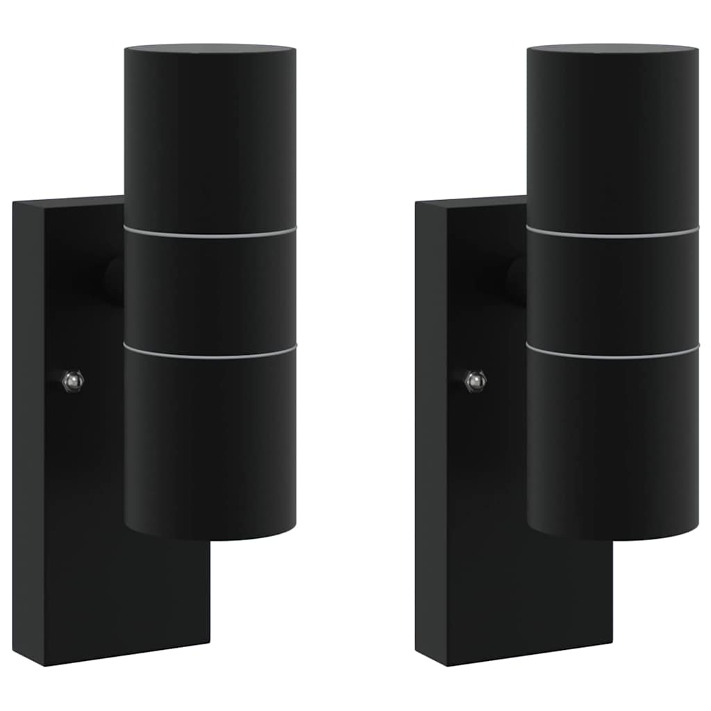 Outdoor Wall Light 2 pcs Black 7 x 10 x 22 cm