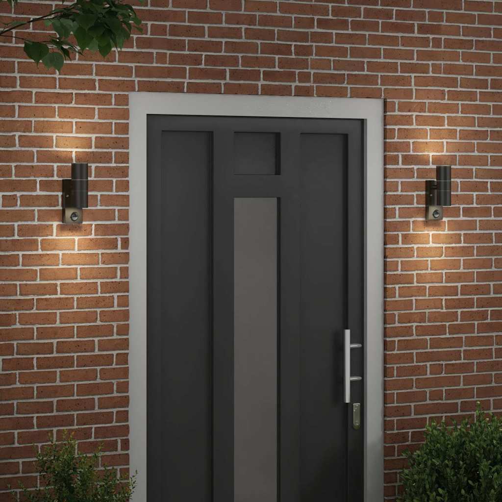 Outdoor Wall Light 2 pcs Black 7 x 10 x 22 cm