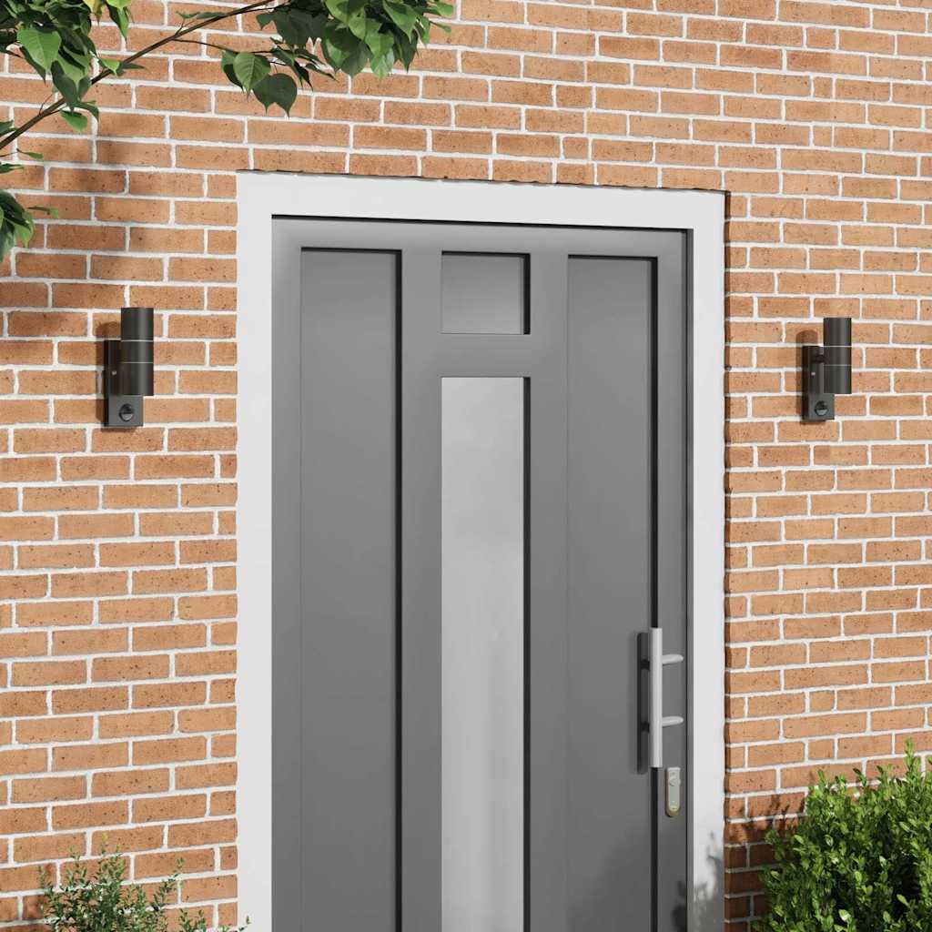 Outdoor Wall Light 2 pcs Black 7 x 10 x 22 cm