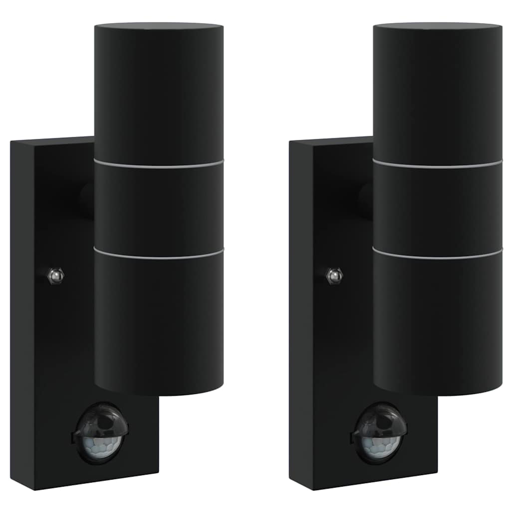 Outdoor Wall Light 2 pcs Black 7 x 10 x 22 cm