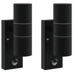 Outdoor Wall Light 2 pcs Black 7 x 10 x 22 cm