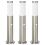 Bollard Lights with Sensor 3pcs 50 cm Stainless Steel IP44