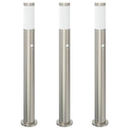 Bollard Lights with Sensor 3pcs 80 cm Stainless Steel IP44