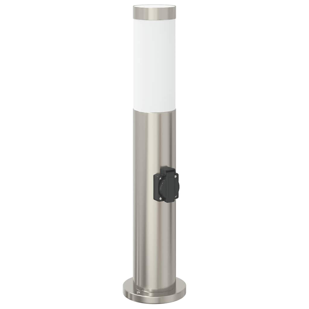 Bollard Light with Outlet 50 cm Stainless Steel IP44