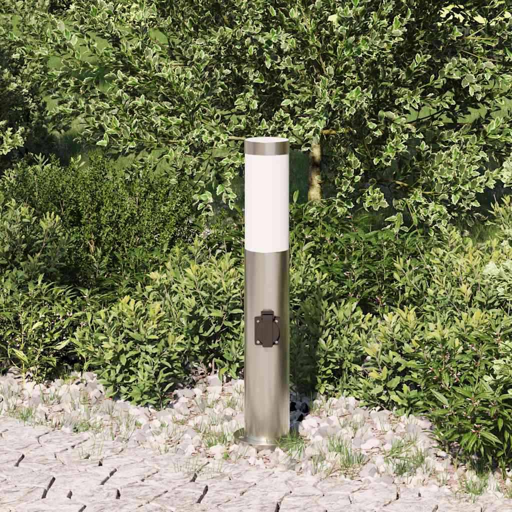 Bollard Light with Outlet 50 cm Stainless Steel IP44