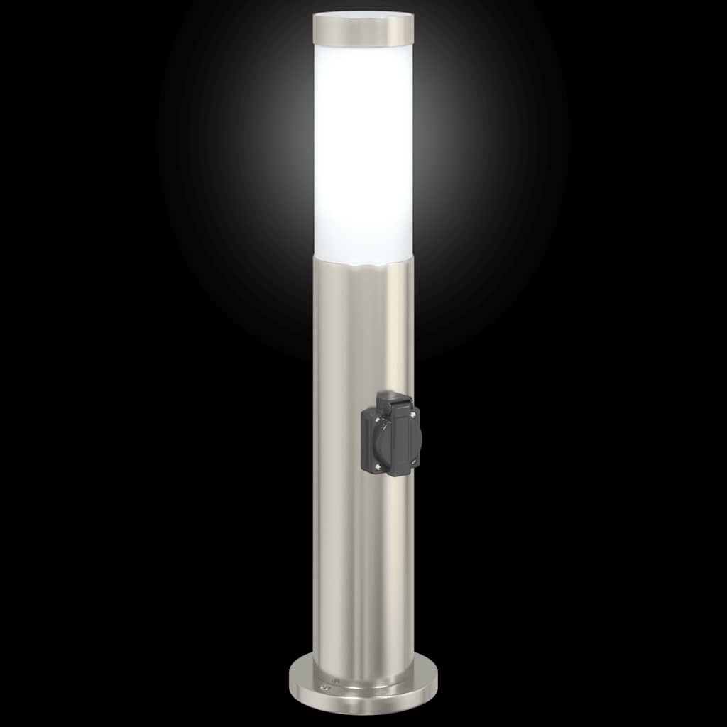 Bollard Light with Outlet 50 cm Stainless Steel IP44