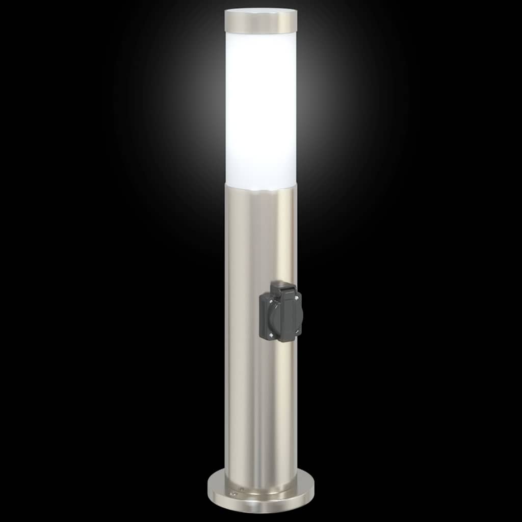 Bollard Lights with Outlet 3pcs 50 cm Stainless Steel IP44