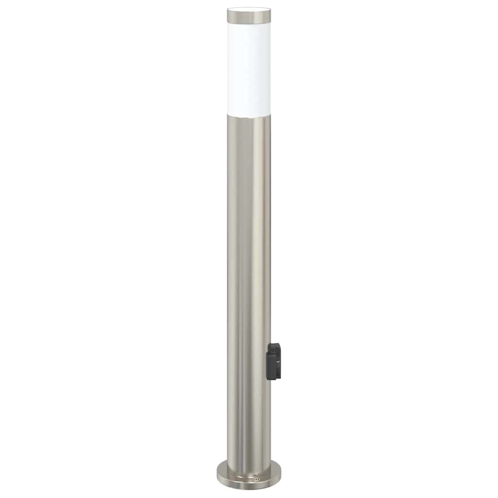 Bollard Light with Outlet 80 cm Stainless Steel IP44
