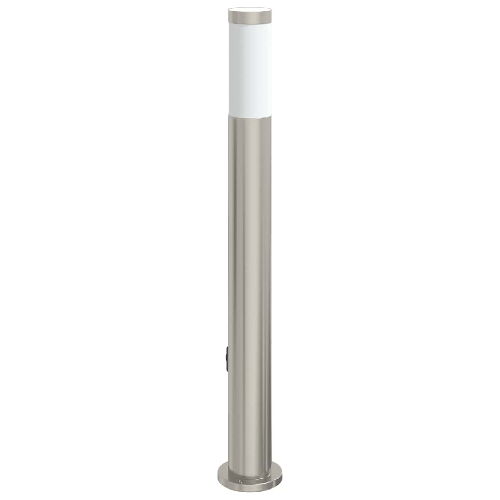 Bollard Light with Outlet 80 cm Stainless Steel IP44