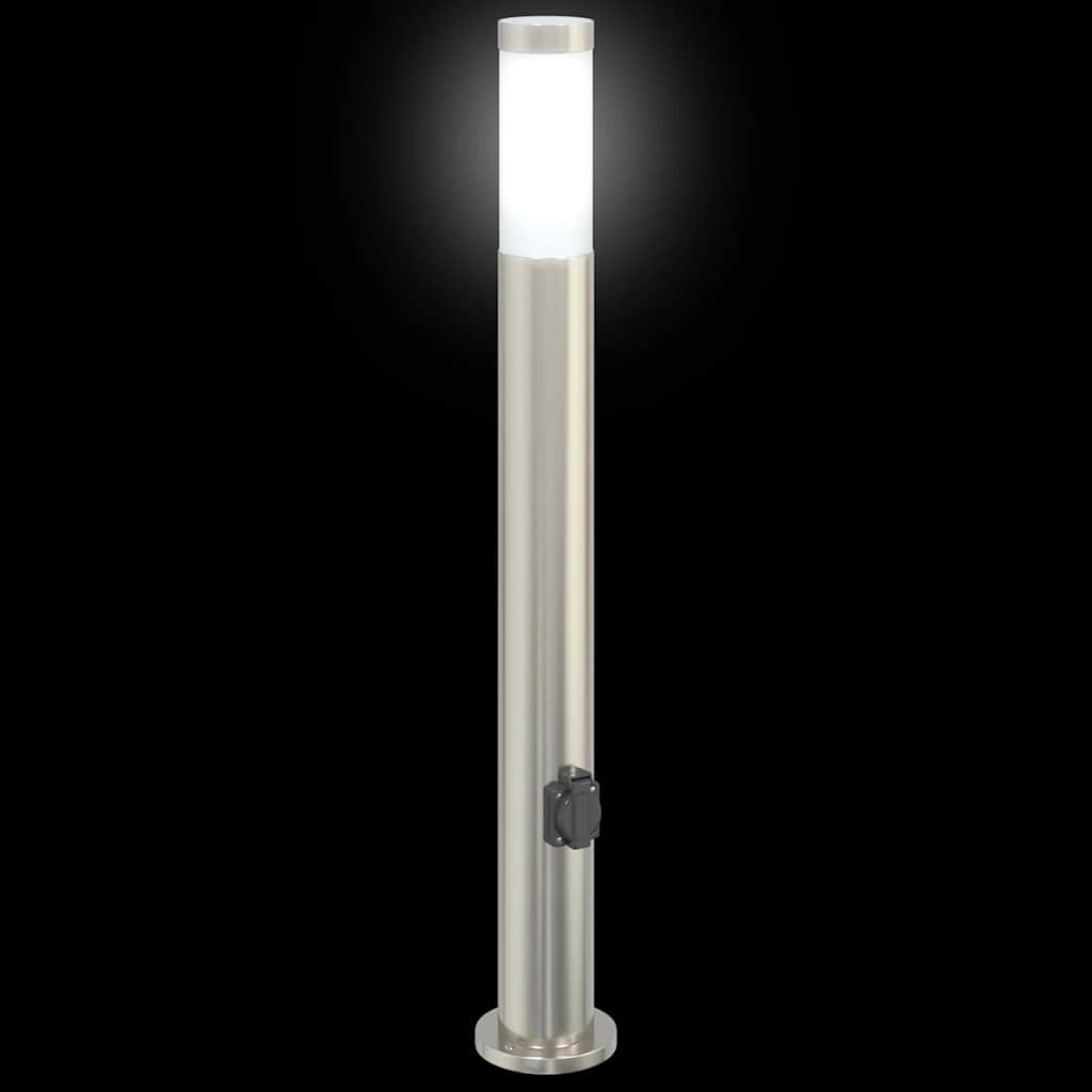 Bollard Lights with Outlet 3pcs 80 cm Stainless Steel IP44