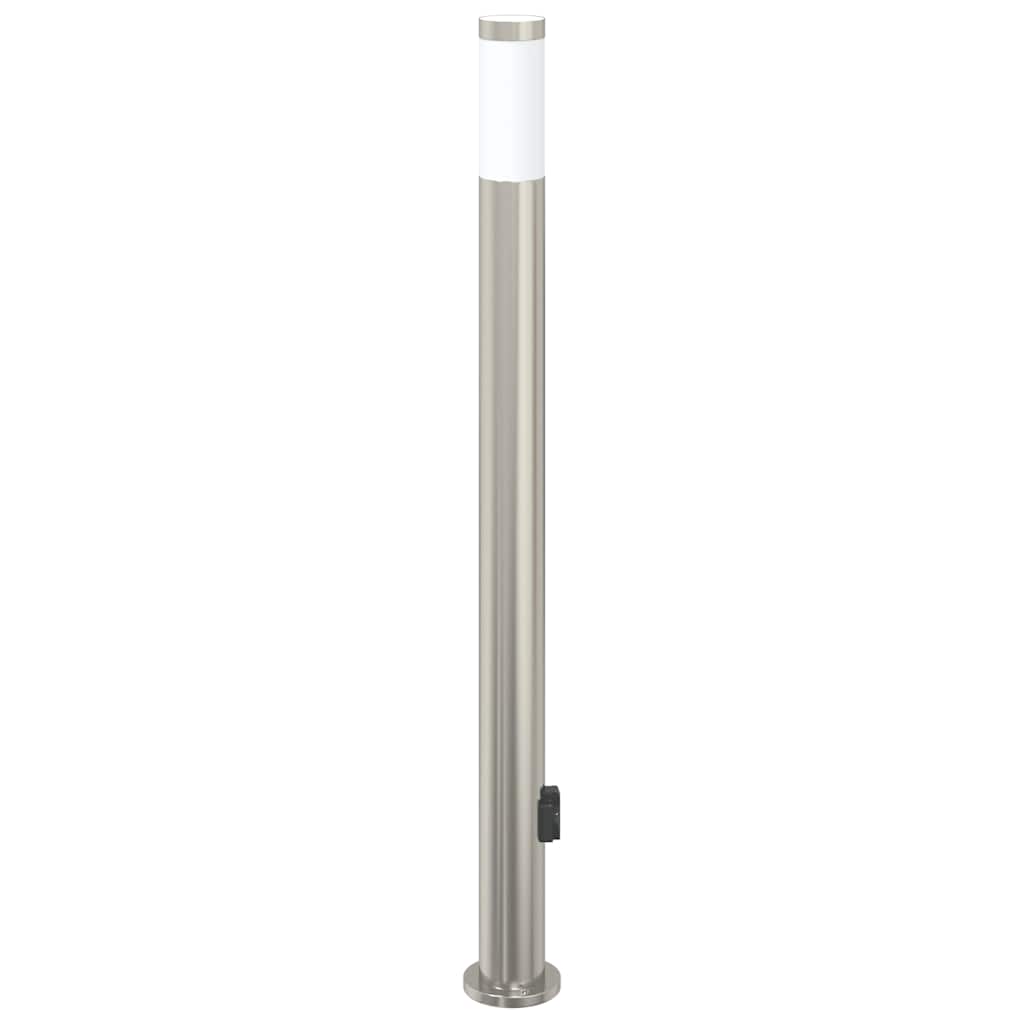 Bollard Light with Outlet 110 cm Stainless Steel IP44