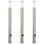 Bollard Lights with Outlet 3pcs 110 cm Stainless Steel IP44