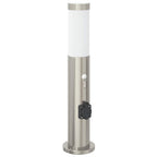 Bollard Lights with Sensor&Outlet 3pcs 50 cm Stainless Steel IP44